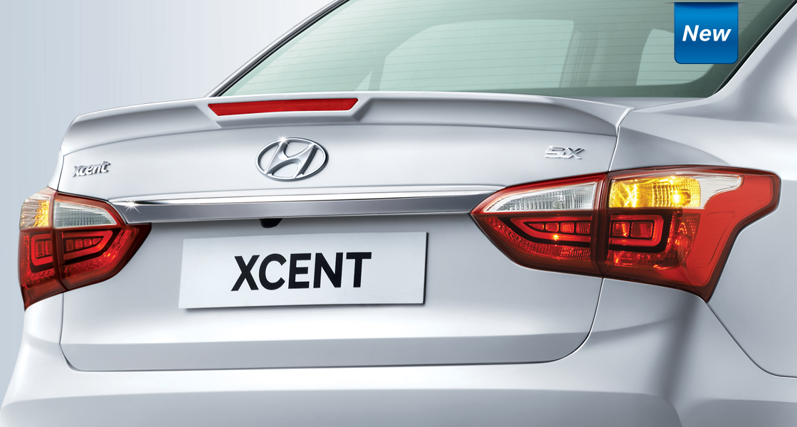 Rear chrome garnish with Xcent logo